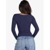 image:imageANRABESS Womens Cutout Tops Trendy Sexy Long Sleeve Shirts Ribbed Slim Fit Tee 2025 Fall Fashion Going Out Tshirts ClothesNavy Blue