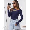 image:imageANRABESS Womens Cutout Tops Trendy Sexy Long Sleeve Shirts Ribbed Slim Fit Tee 2025 Fall Fashion Going Out Tshirts ClothesNavy Blue