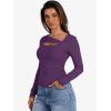 image:imageANRABESS Womens Cutout Tops Trendy Sexy Long Sleeve Shirts Ribbed Slim Fit Tee 2025 Fall Fashion Going Out Tshirts ClothesPurple
