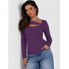 image:imageANRABESS Womens Cutout Tops Trendy Sexy Long Sleeve Shirts Ribbed Slim Fit Tee 2025 Fall Fashion Going Out Tshirts ClothesPurple