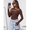 image:imageANRABESS Womens Cutout Tops Trendy Sexy Long Sleeve Shirts Ribbed Slim Fit Tee 2025 Fall Fashion Going Out Tshirts ClothesRed Brown