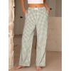 image:imageANRABESS Womens Gingham Pants  Casual Lounge Pajama Bottoms for Home Sleep Resort WearArmy Green White Plaid