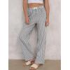 image:imageANRABESS Womens Gingham Pants  Casual Lounge Pajama Bottoms for Home Sleep Resort WearBlack White Stripe