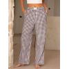 image:imageANRABESS Womens Gingham Pants  Casual Lounge Pajama Bottoms for Home Sleep Resort WearBrown White Plaid