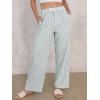 image:imageANRABESS Womens Gingham Pants  Casual Lounge Pajama Bottoms for Home Sleep Resort WearGreen White Stripe