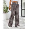 image:imageANRABESS Womens Gingham Pants  Casual Lounge Pajama Bottoms for Home Sleep Resort WearMulti Coffee Plaid