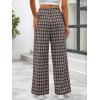 image:imageANRABESS Womens Gingham Pants  Casual Lounge Pajama Bottoms for Home Sleep Resort WearMulti Coffee Plaid