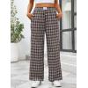 image:imageANRABESS Womens Gingham Pants  Casual Lounge Pajama Bottoms for Home Sleep Resort WearMulti Coffee Plaid