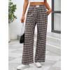 image:imageANRABESS Womens Gingham Pants  Casual Lounge Pajama Bottoms for Home Sleep Resort WearMulti Coffee Plaid
