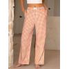image:imageANRABESS Womens Gingham Pants  Casual Lounge Pajama Bottoms for Home Sleep Resort WearOrange White Plaid