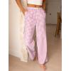 image:imageANRABESS Womens Gingham Pants  Casual Lounge Pajama Bottoms for Home Sleep Resort WearPink White Plaid