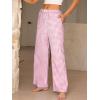 image:imageANRABESS Womens Gingham Pants  Casual Lounge Pajama Bottoms for Home Sleep Resort WearPink White Plaid