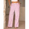 image:imageANRABESS Womens Gingham Pants  Casual Lounge Pajama Bottoms for Home Sleep Resort WearPink White Plaid