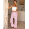 image:imageANRABESS Womens Gingham Pants  Casual Lounge Pajama Bottoms for Home Sleep Resort WearPink White Plaid