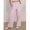 image:imageANRABESS Womens Gingham Pants  Casual Lounge Pajama Bottoms for Home Sleep Resort WearPink White Stripe