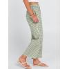 image:imageANRABESS Womens Gingham Striped Pants Palazzo amp Cropped Comfy amp Cute Lounge Pajama Plaid PJ Bottoms With PocketsArmy Green White Plaid