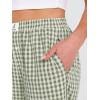 image:imageANRABESS Womens Gingham Striped Pants Palazzo amp Cropped Comfy amp Cute Lounge Pajama Plaid PJ Bottoms With PocketsArmy Green White Plaid