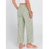 image:imageANRABESS Womens Gingham Striped Pants Palazzo amp Cropped Comfy amp Cute Lounge Pajama Plaid PJ Bottoms With PocketsArmy Green White Plaid