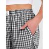 image:imageANRABESS Womens Gingham Striped Pants Palazzo amp Cropped Comfy amp Cute Lounge Pajama Plaid PJ Bottoms With PocketsBlack White Plaid