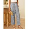 image:imageANRABESS Womens Gingham Striped Pants Palazzo amp Cropped Comfy amp Cute Lounge Pajama Plaid PJ Bottoms With PocketsBlack White Stripe