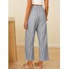 image:imageANRABESS Womens Gingham Striped Pants Palazzo amp Cropped Comfy amp Cute Lounge Pajama Plaid PJ Bottoms With PocketsBlack White Stripe