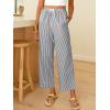 image:imageANRABESS Womens Gingham Striped Pants Palazzo amp Cropped Comfy amp Cute Lounge Pajama Plaid PJ Bottoms With PocketsBlack White Stripe