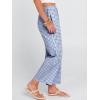 image:imageANRABESS Womens Gingham Striped Pants Palazzo amp Cropped Comfy amp Cute Lounge Pajama Plaid PJ Bottoms With PocketsBlue White Plaid