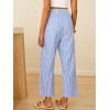 image:imageANRABESS Womens Gingham Striped Pants Palazzo amp Cropped Comfy amp Cute Lounge Pajama Plaid PJ Bottoms With PocketsBlue White Stripe