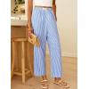 image:imageANRABESS Womens Gingham Striped Pants Palazzo amp Cropped Comfy amp Cute Lounge Pajama Plaid PJ Bottoms With PocketsBlue White Stripe