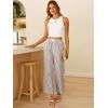 image:imageANRABESS Womens Gingham Striped Pants Palazzo amp Cropped Comfy amp Cute Lounge Pajama Plaid PJ Bottoms With PocketsBrown White Stripe