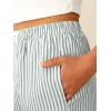 image:imageANRABESS Womens Gingham Striped Pants Palazzo amp Cropped Comfy amp Cute Lounge Pajama Plaid PJ Bottoms With PocketsGreen White Stripe