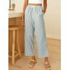 image:imageANRABESS Womens Gingham Striped Pants Palazzo amp Cropped Comfy amp Cute Lounge Pajama Plaid PJ Bottoms With PocketsGreen White Stripe