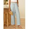 image:imageANRABESS Womens Gingham Striped Pants Palazzo amp Cropped Comfy amp Cute Lounge Pajama Plaid PJ Bottoms With PocketsGreen White Stripe
