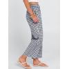 image:imageANRABESS Womens Gingham Striped Pants Palazzo amp Cropped Comfy amp Cute Lounge Pajama Plaid PJ Bottoms With PocketsNavy Blue White Plaid