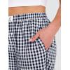 image:imageANRABESS Womens Gingham Striped Pants Palazzo amp Cropped Comfy amp Cute Lounge Pajama Plaid PJ Bottoms With PocketsNavy Blue White Plaid