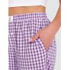 image:imageANRABESS Womens Gingham Striped Pants Palazzo amp Cropped Comfy amp Cute Lounge Pajama Plaid PJ Bottoms With PocketsPurple White Plaid