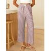 image:imageANRABESS Womens Gingham Striped Pants Palazzo amp Cropped Comfy amp Cute Lounge Pajama Plaid PJ Bottoms With PocketsRed White Stripe