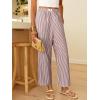 image:imageANRABESS Womens Gingham Striped Pants Palazzo amp Cropped Comfy amp Cute Lounge Pajama Plaid PJ Bottoms With PocketsRed White Stripe