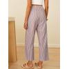 image:imageANRABESS Womens Gingham Striped Pants Palazzo amp Cropped Comfy amp Cute Lounge Pajama Plaid PJ Bottoms With PocketsRed White Stripe