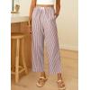 image:imageANRABESS Womens Gingham Striped Pants Palazzo amp Cropped Comfy amp Cute Lounge Pajama Plaid PJ Bottoms With PocketsRed White Stripe
