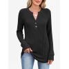 image:imageANRABESS Womens Henley Shirts Long Sleeve Tunic Tops 2025 Fall Fashion Outfits Ribbed Knit Sweaters Ladies Casual ClothesBlack