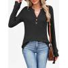 image:imageANRABESS Womens Henley Shirts Long Sleeve Tunic Tops 2025 Fall Fashion Outfits Ribbed Knit Sweaters Ladies Casual ClothesBlack