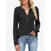 image:imageANRABESS Womens Henley Shirts Long Sleeve Tunic Tops 2025 Fall Fashion Outfits Ribbed Knit Sweaters Ladies Casual ClothesBlack