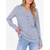 image:imageANRABESS Womens Henley Shirts Long Sleeve Tunic Tops 2025 Fall Fashion Outfits Ribbed Knit Sweaters Ladies Casual ClothesBlue