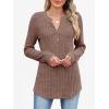 image:imageANRABESS Womens Henley Shirts Long Sleeve Tunic Tops 2025 Fall Fashion Outfits Ribbed Knit Sweaters Ladies Casual ClothesBrown