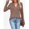 image:imageANRABESS Womens Henley Shirts Long Sleeve Tunic Tops 2025 Fall Fashion Outfits Ribbed Knit Sweaters Ladies Casual ClothesBrown