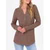 image:imageANRABESS Womens Henley Shirts Long Sleeve Tunic Tops 2025 Fall Fashion Outfits Ribbed Knit Sweaters Ladies Casual ClothesBrown