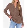 image:imageANRABESS Womens Henley Shirts Long Sleeve Tunic Tops 2025 Fall Fashion Outfits Ribbed Knit Sweaters Ladies Casual ClothesBrown