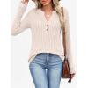 image:imageANRABESS Womens Henley Shirts Long Sleeve Tunic Tops 2025 Fall Fashion Outfits Ribbed Knit Sweaters Ladies Casual ClothesLight Khaki