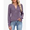 image:imageANRABESS Womens Henley Shirts Long Sleeve Tunic Tops 2025 Fall Fashion Outfits Ribbed Knit Sweaters Ladies Casual ClothesPurple